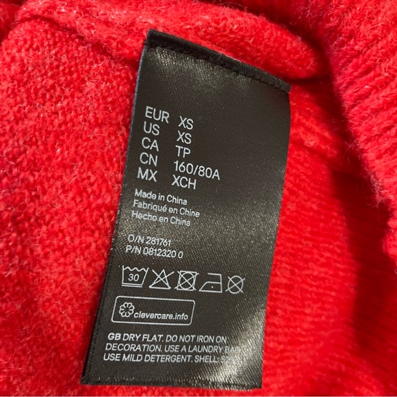 H&M Christmas Knit Sweater wool blend with Sequin Motif size:XS - Picture 6 of 13